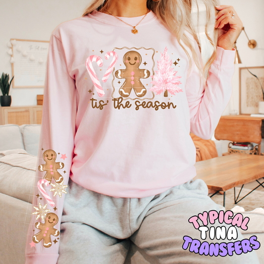 Tis the season Ginger w/ Pink accents | DTF Transfer | POD