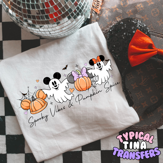 Spooky Vibes & Pumpkin Spice | DTF Transfer | POD