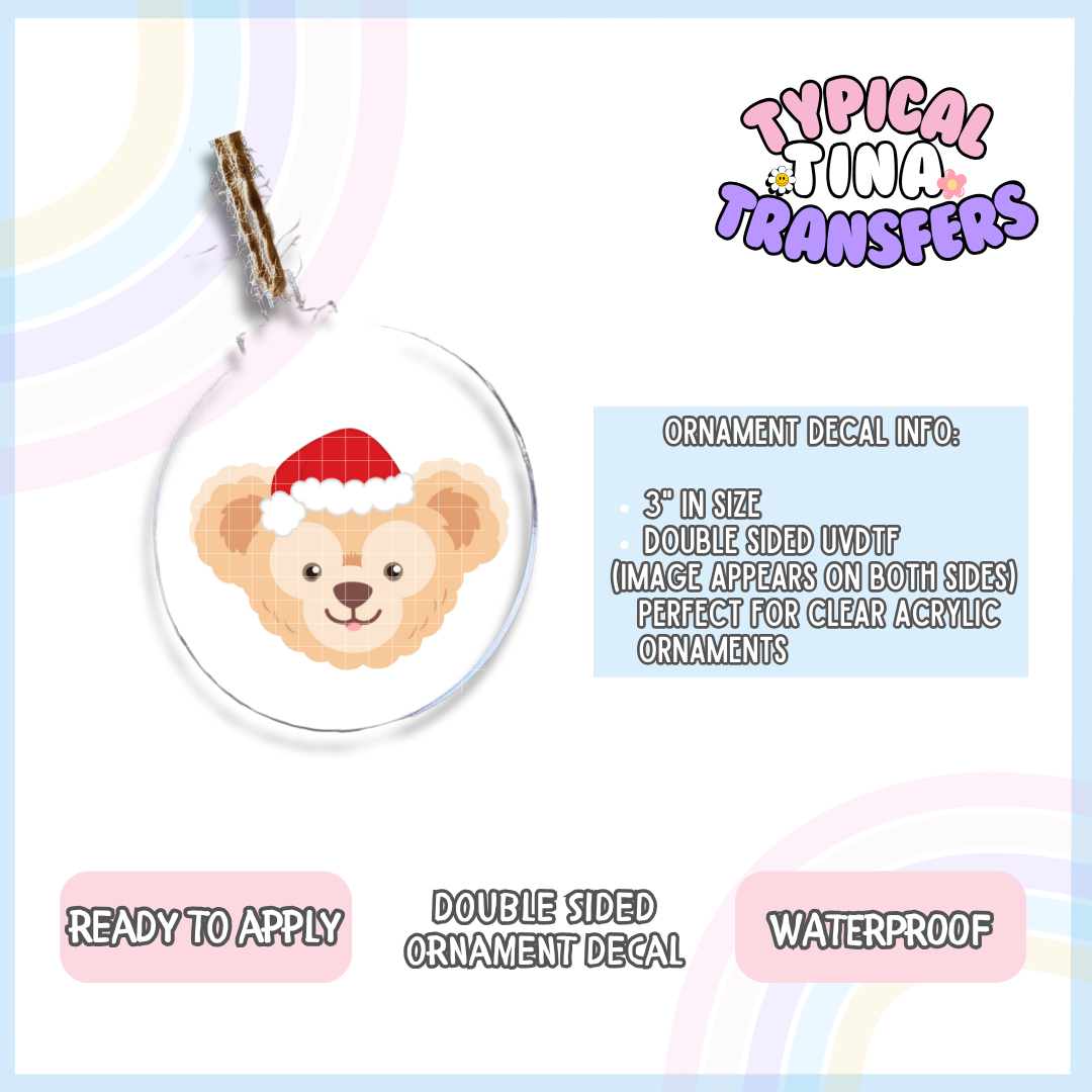 Holiday Duf Bear | 3" Ornament Decal | POD
