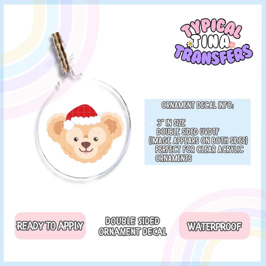 Holiday Duf Bear | 3" Ornament Decal | POD
