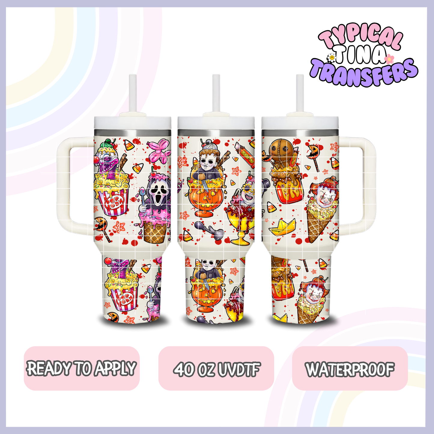 Horror Ice Cream | 40oz UVDTF Wrap | POD