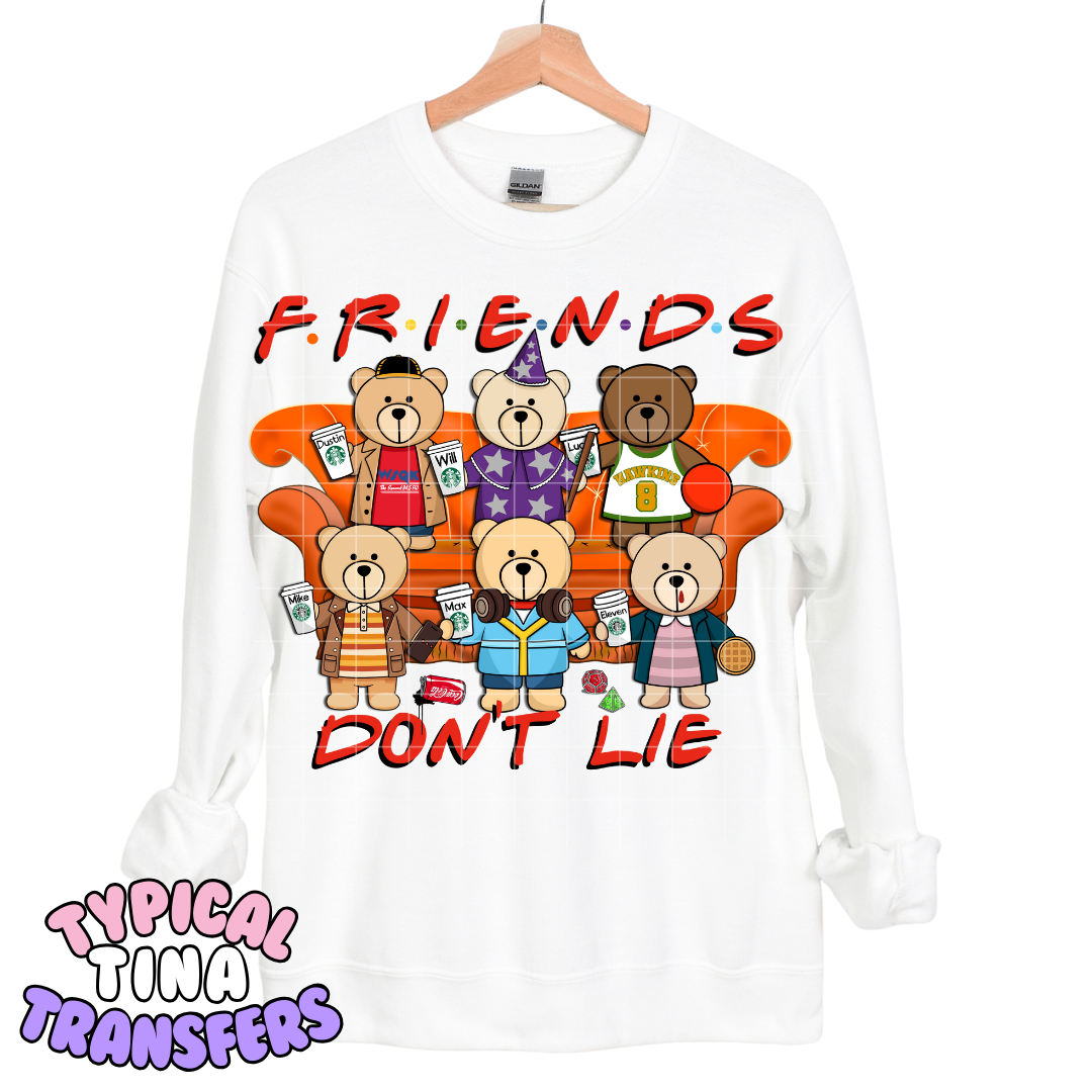 Friends Don't Die (bears on couch) | DTF Transfers | POD
