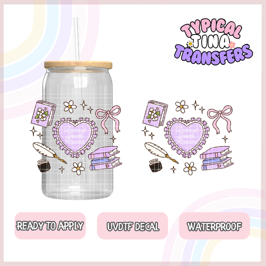 Dearest Reader with quill | 4" - 6" decals | POD