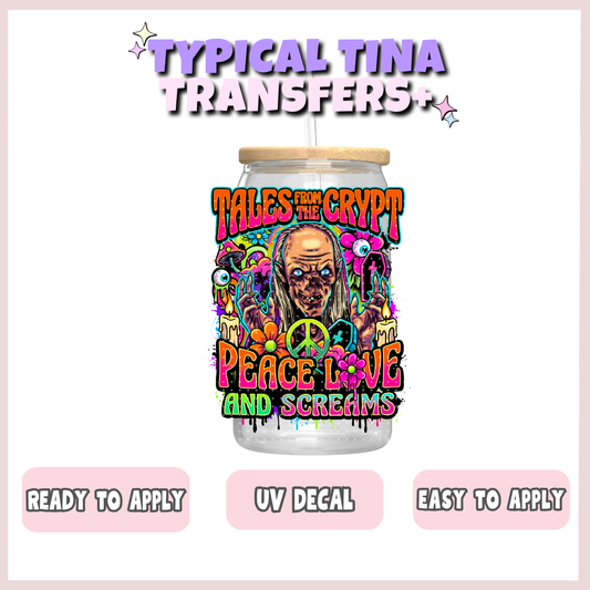 Peace love and screams | UV decals | POD