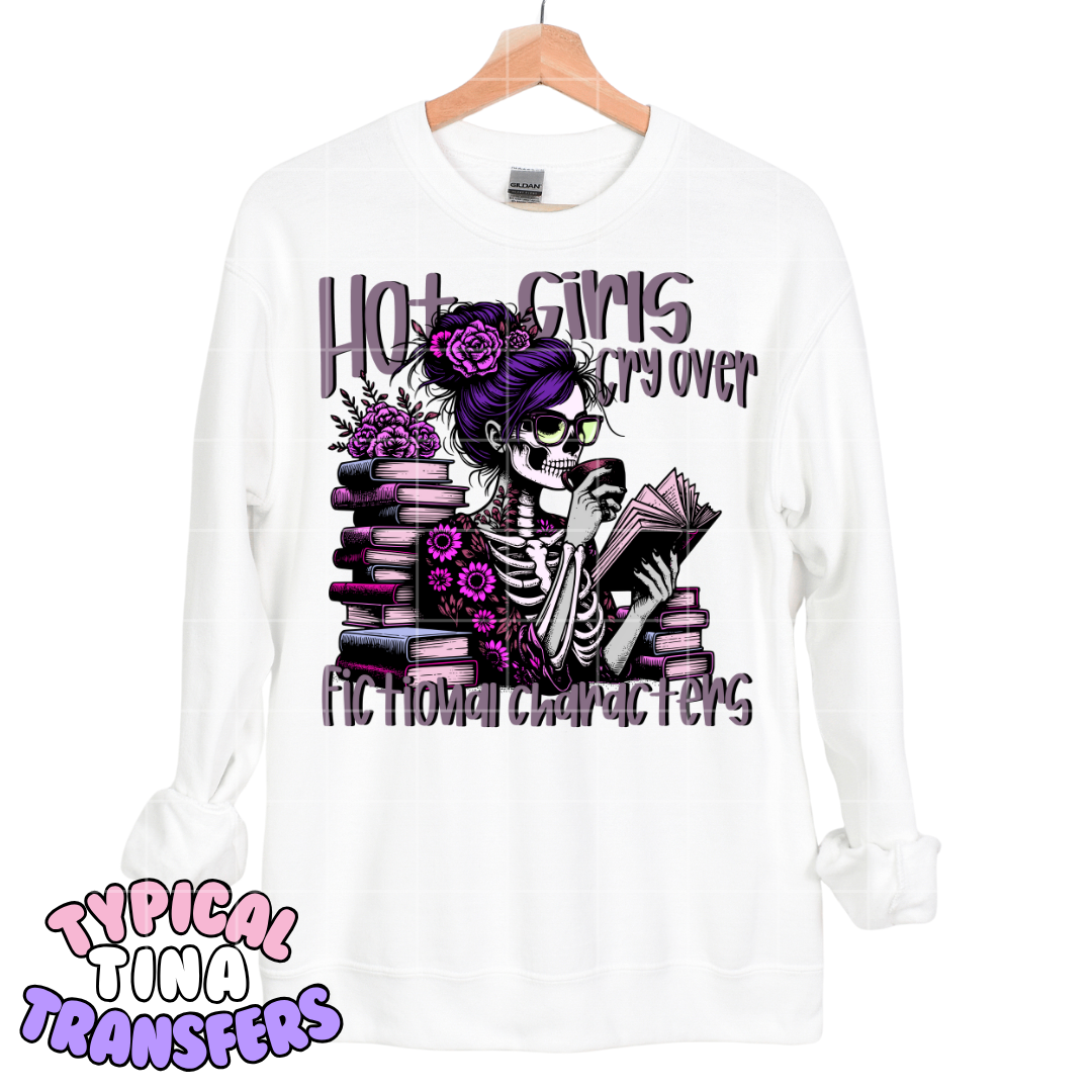 Hot girls cry over fictional characters (purple) | DTF Transfers | POD