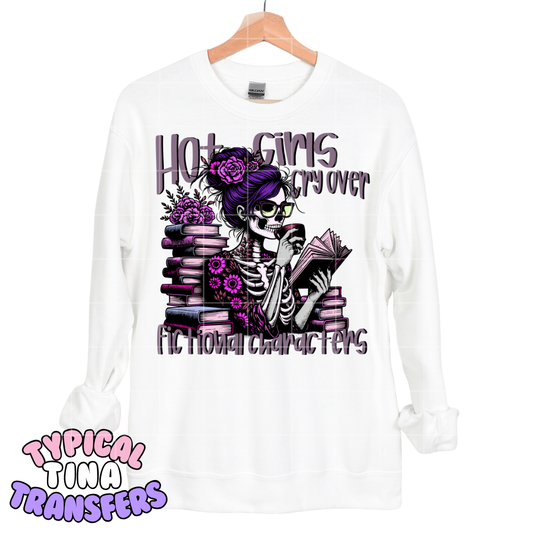 Hot girls cry over fictional characters (purple) | DTF Transfers | POD