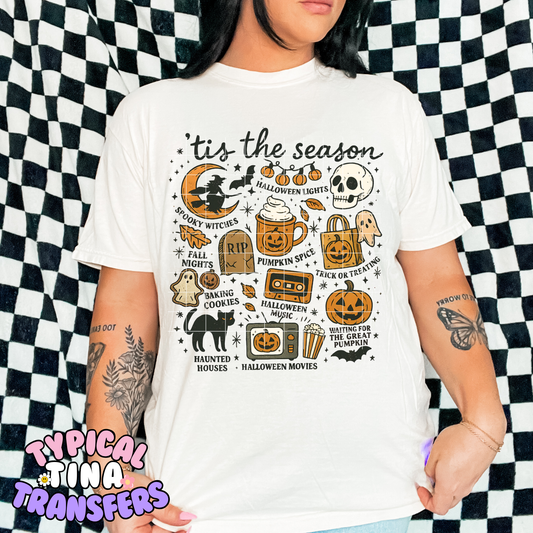 Tis the Season Halloween doodle | DTF Transfer | POD