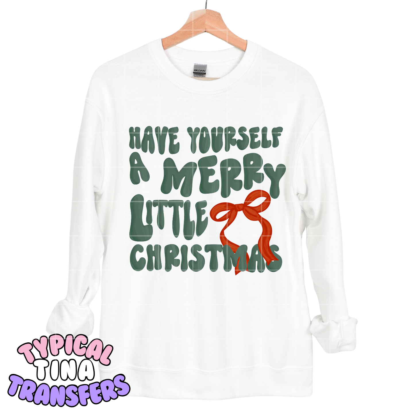 Have yourself a merry little christmas red bow | DTF Screen Print | POD