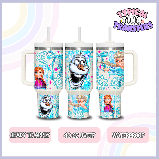 Ice princess & snowman | 40oz UVDTF Wrap | POD