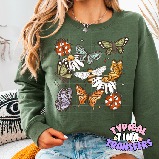 Bugs and Florals | DTF Screen Print | POD