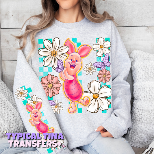 Little Pig with florals | DTF Transfers | POD