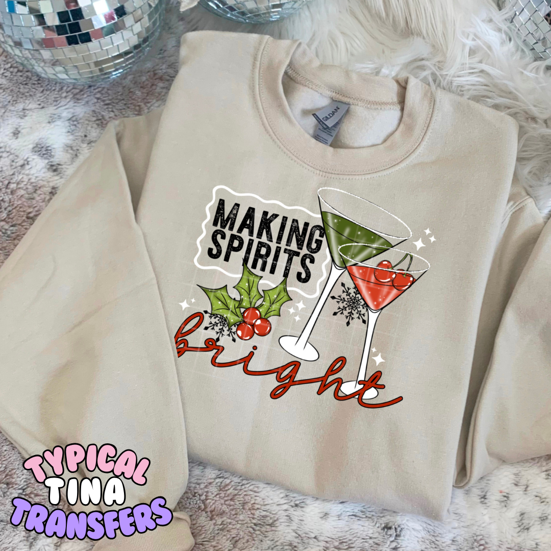 making spirits bright martini | DTF Transfers | POD