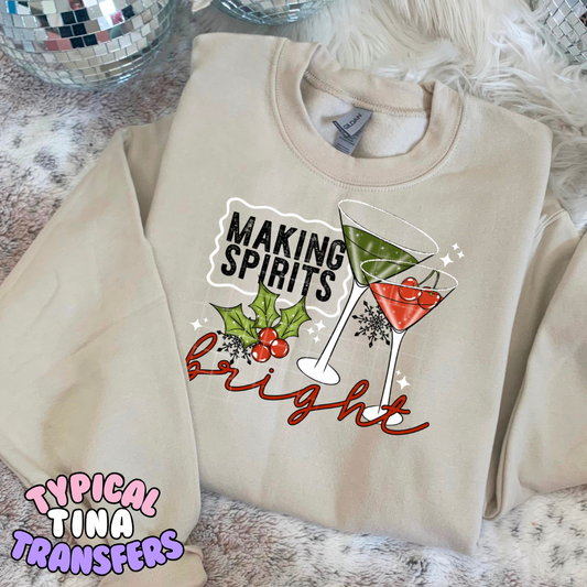 making spirits bright martini | DTF Transfers | POD
