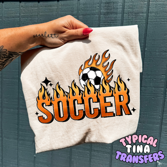 Soccer flames | DTF Transfers | POD