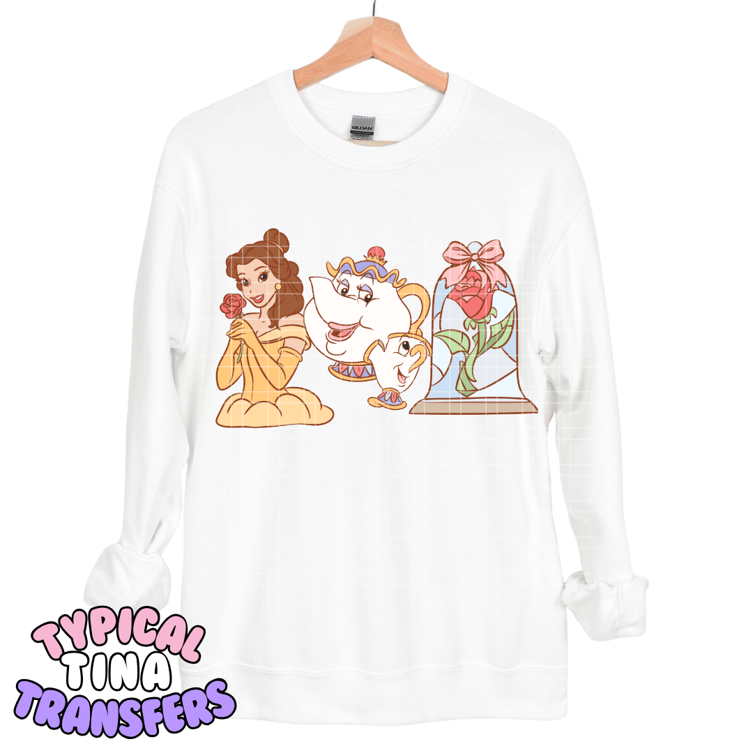 beauty, flower and tea set | DTF Transfers | POD