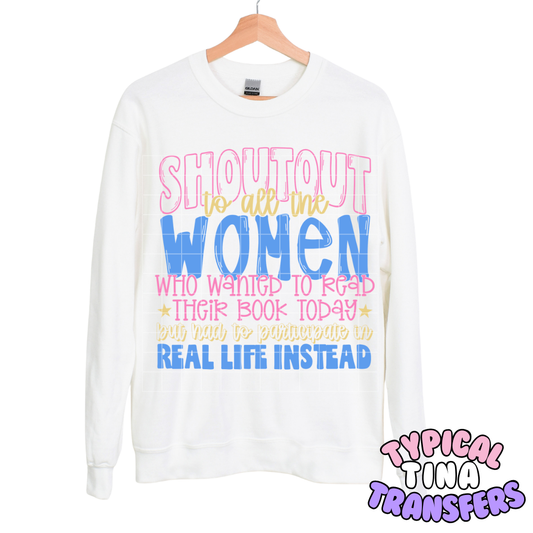 shoutout to all the women | DTF Transfers | POD