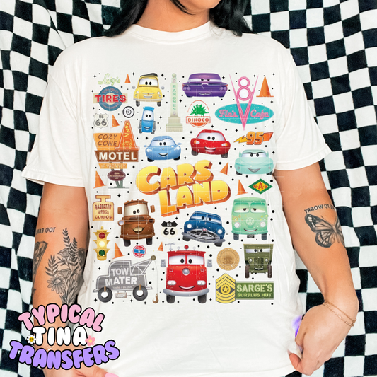 Cars land - Retro | DTF Transfer | 7" Toddler