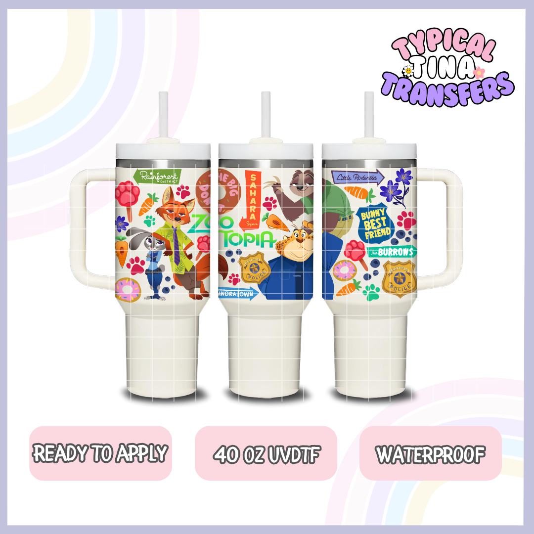 Zoo City | 40oz UVDTF Wrap | POD