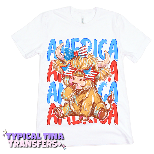 Cute Cow America | DTF Transfers | POD
