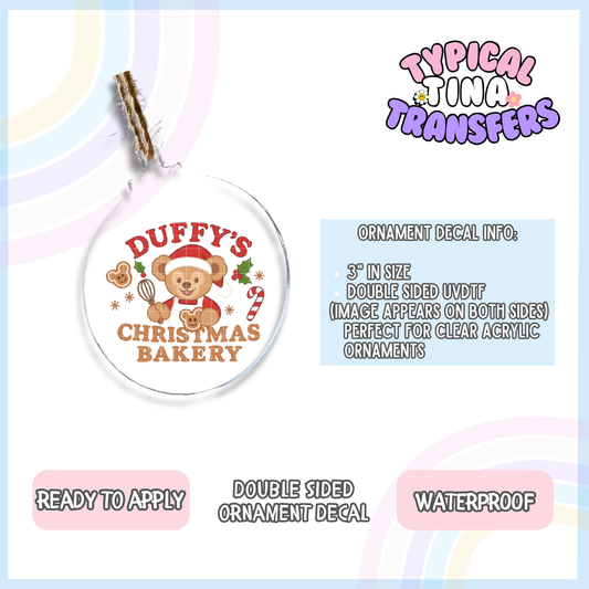 Duf Christmas Bakery | 3" Ornament Decal | POD