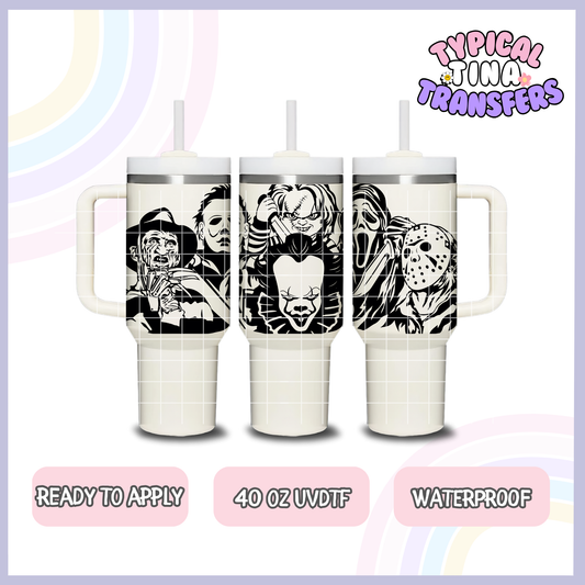 Horror Group all black | 40oz UVDTF Wrap | POD