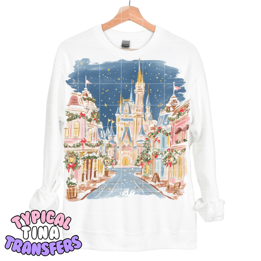 Christmas down Main Mural | DTF Screen Print | POD