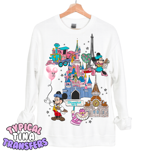 Paris - Magical castle in paris mural | DTF Transfers | POD