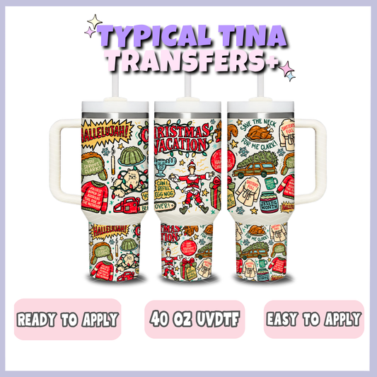 Xmas Doodle - Xmas vacay | 40oz UVDTF Wrap | POD