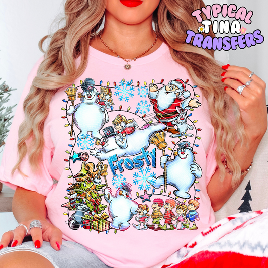 Classic Frosted Snowman | DTF Transfer | POD