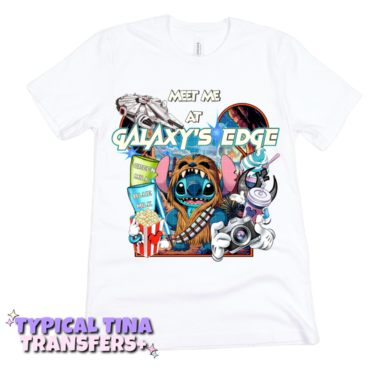 Blue Alien meet me at galaxy edge| DTF Transfers | POD