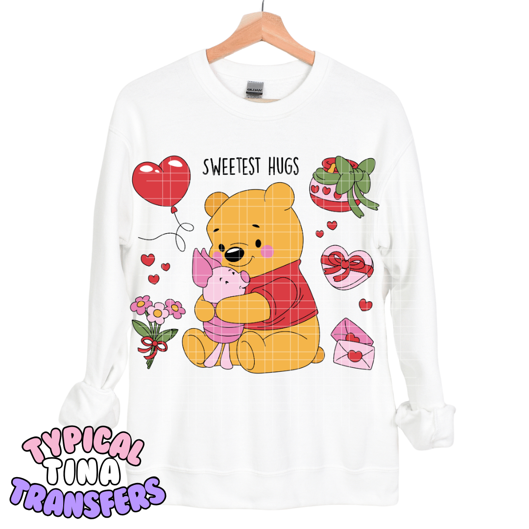 Sweetest hugs - Bear and piglet | DTF Transfers | POD