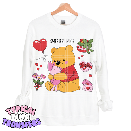 Sweetest hugs - Bear and piglet | DTF Transfers | POD
