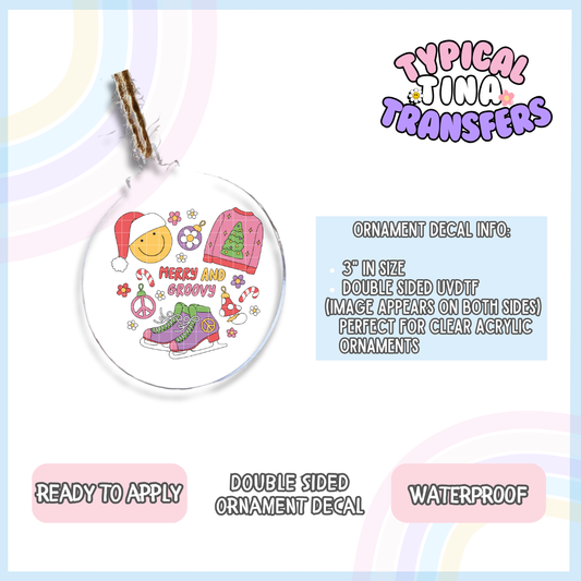 merry and Groovy | 3" Ornament Decal