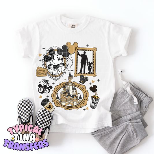 Black and gold Magical Frames | DTF Transfer | POD