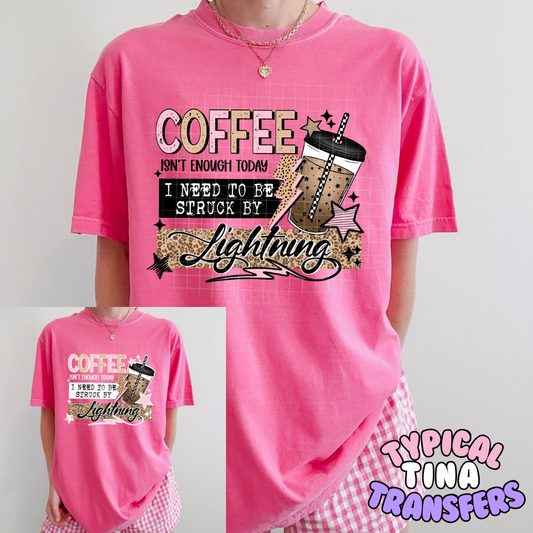 Coffee struck by lightning | DTF Transfers | POD