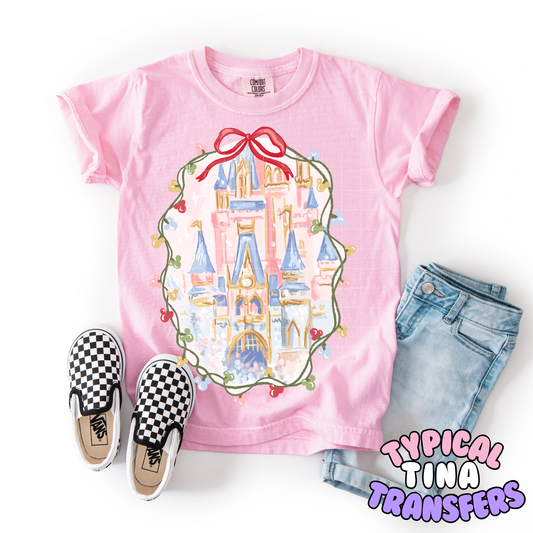 Christmas Castle Frame | DTF Transfer | 12" Adult