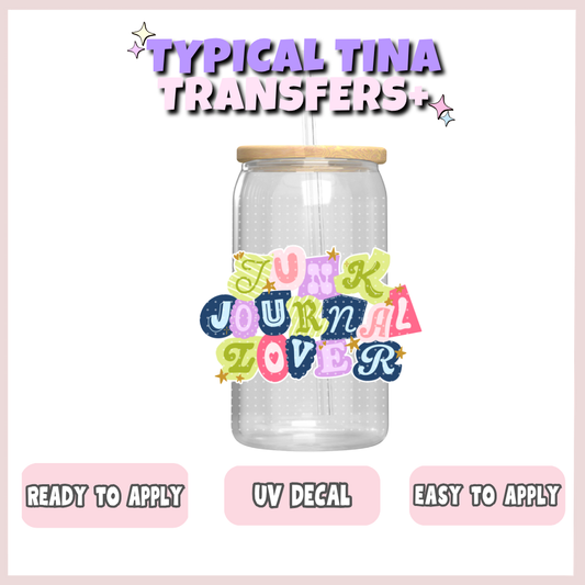 Junk Journal Lover (white outline) | UV decals | POD