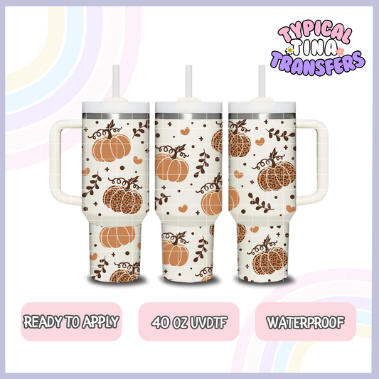 Leopard print pumpkins | 40oz UVDTF Wrap | POD