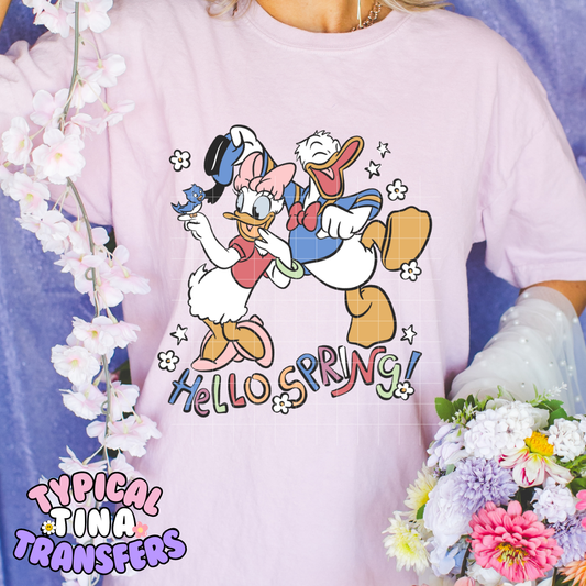 Hello Spring Ducks | DTF Screen Print | POD