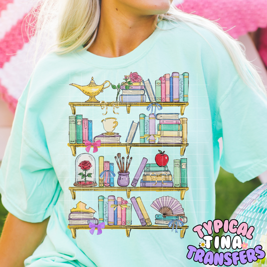 Magical Book shelf | DTF Screen Print | POD