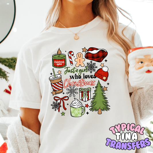 Just a girl who loves christmas | DTF Transfer | POD