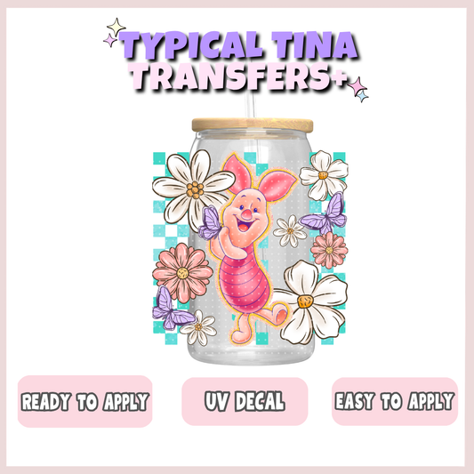 Floral Cute pig | UV decals | POD
