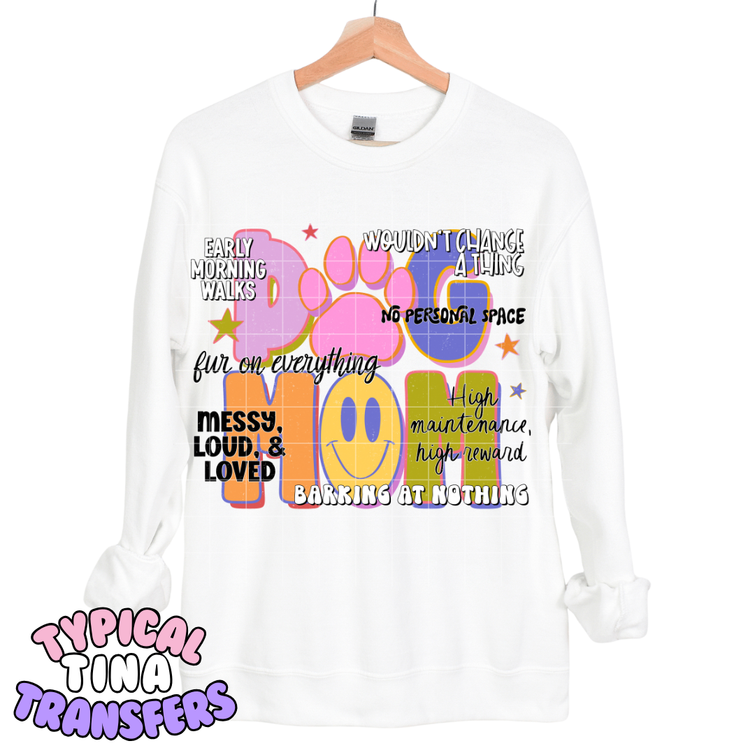 Dog Mom - phrases | DTF Transfers | POD