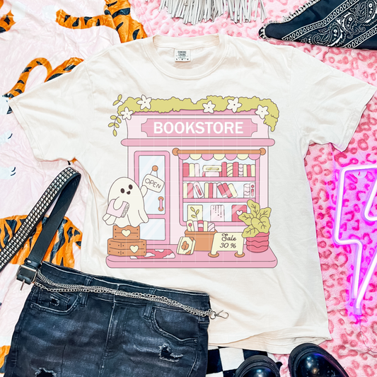 Pink Ghost Bookstore | DTF Transfer | POD