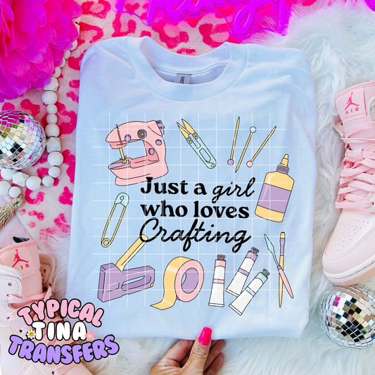 Girl who loves crafting | DTF Transfer | POD