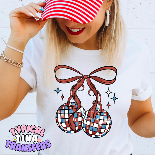 Disco America Cherries | DTF Screen Print | POD