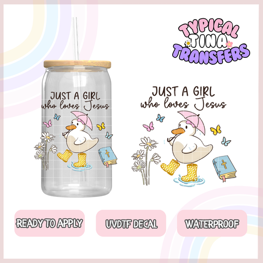Just a girl who loves jesus | UV decals | POD
