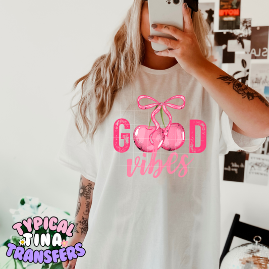 Good Vibes cherries | DTF Transfer | POD