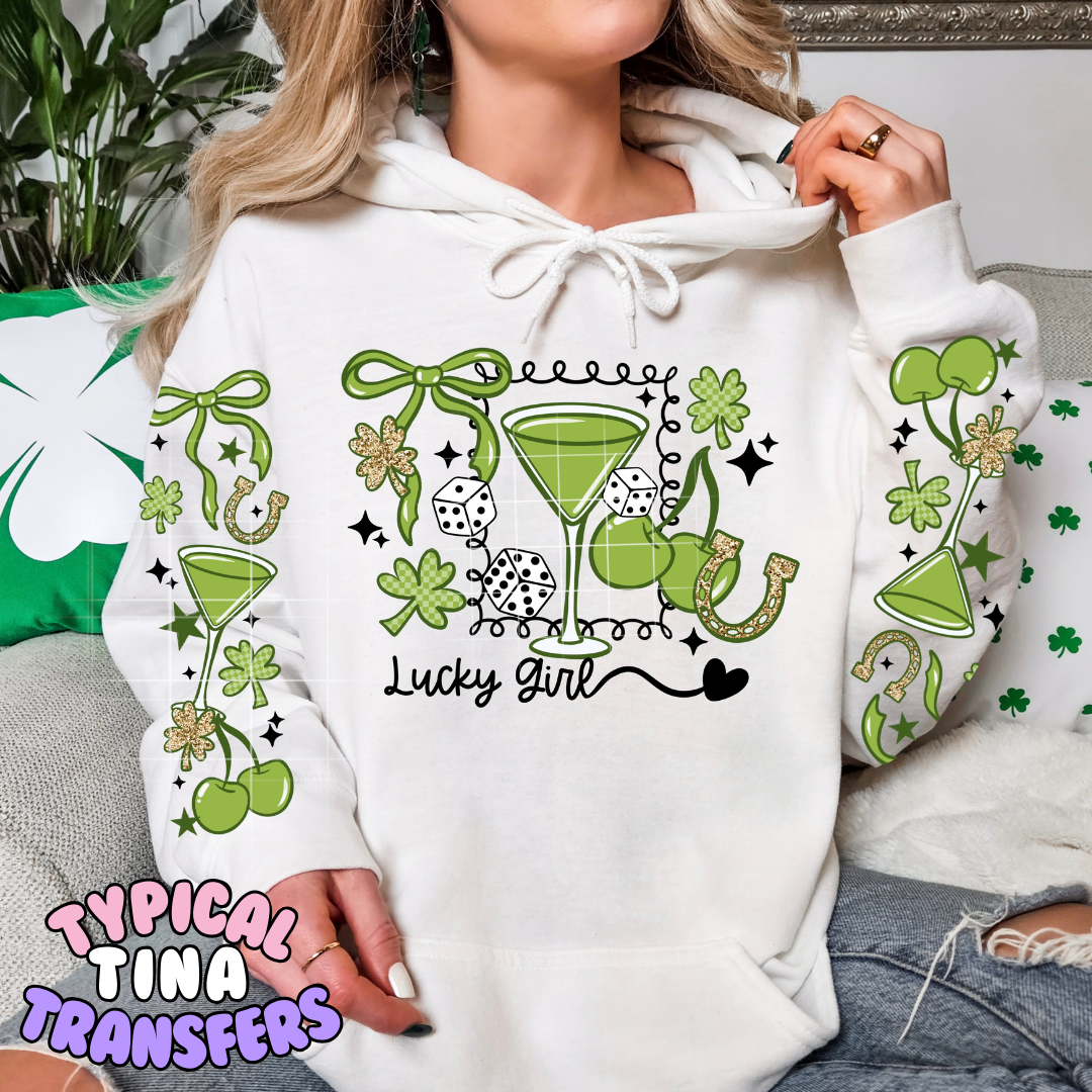 Lucky girl martini | DTF Transfers | POD