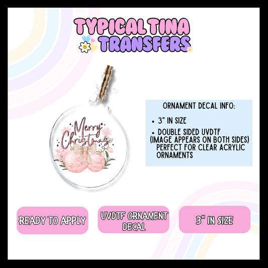Pink Christmas | 3" Ornament Decal